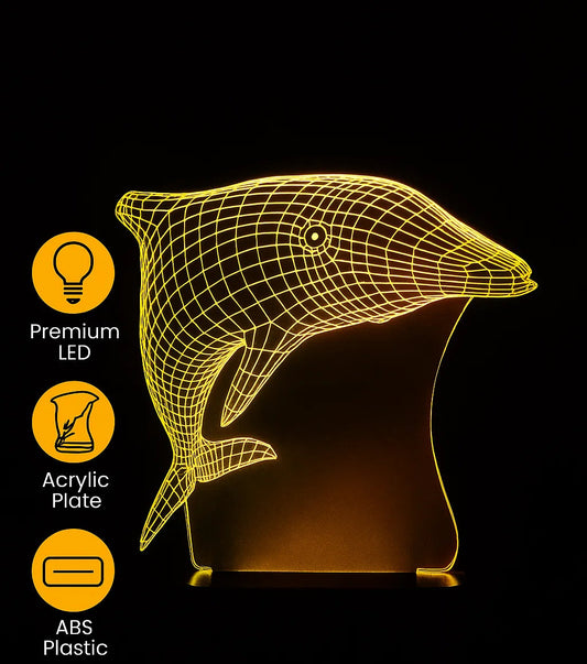 3D ILLUSION LED NIGHT LIGHT WITH 7 LED COLOR Dolphin