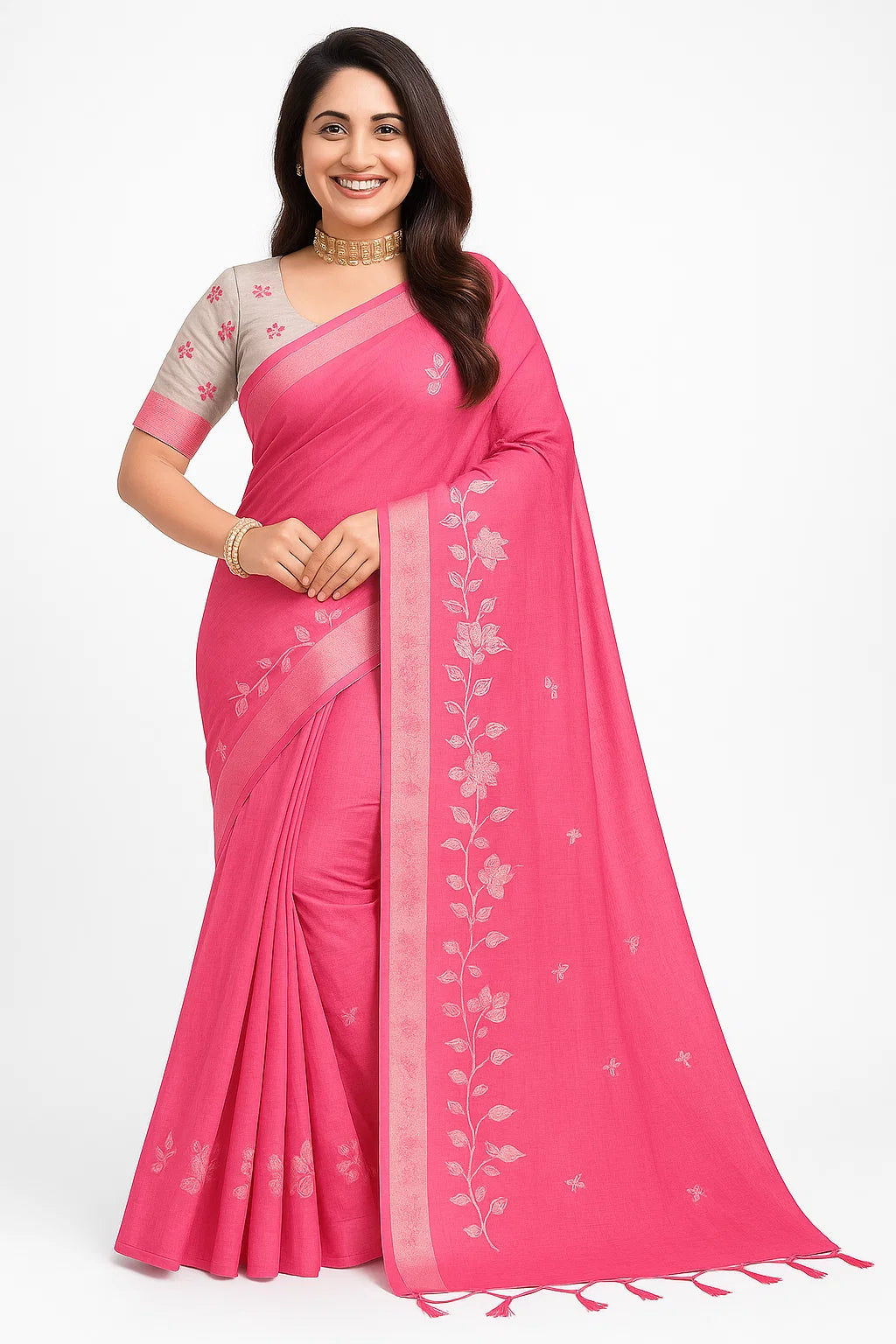 Cotton Zari Work Saree