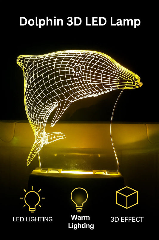 3D ILLUSION LED NIGHT LIGHT WITH 7 LED COLOR  Dolphin