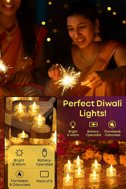 Crystal led light candle 6 pcs only