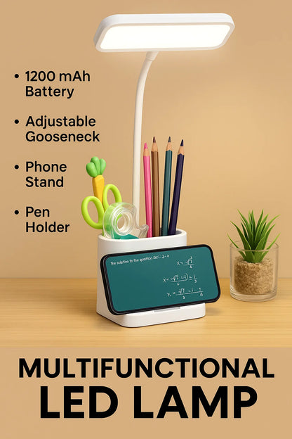 LED Desk Lamp, Touch Control Desk Lamp with 3 Levels Brightness, Dimmable Office Lamp with Adjustable Arm, (Pack of 1)(White)