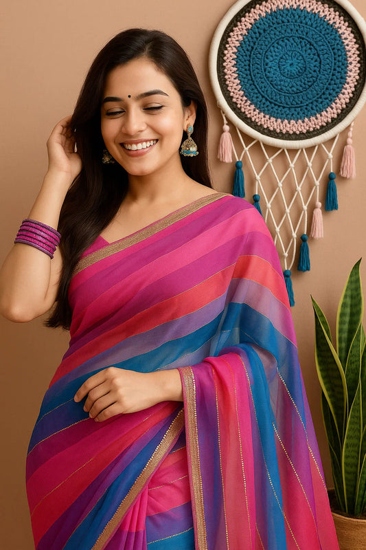 Gergot Fusion Fashionista Sequence Saree