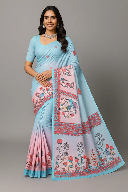 sarees digital print attractive saree with blouse