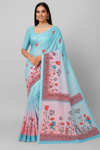 sarees digital print attractive saree with blouse