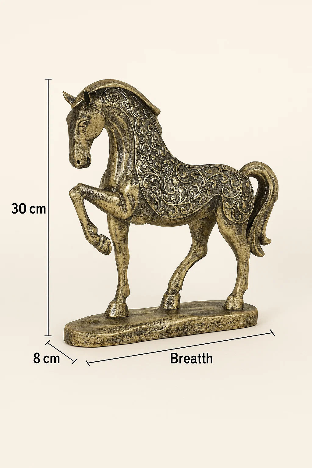 Standing Horse Showpiece Statue for Home Decor Office Living Room Decoration Gift Item, Resin