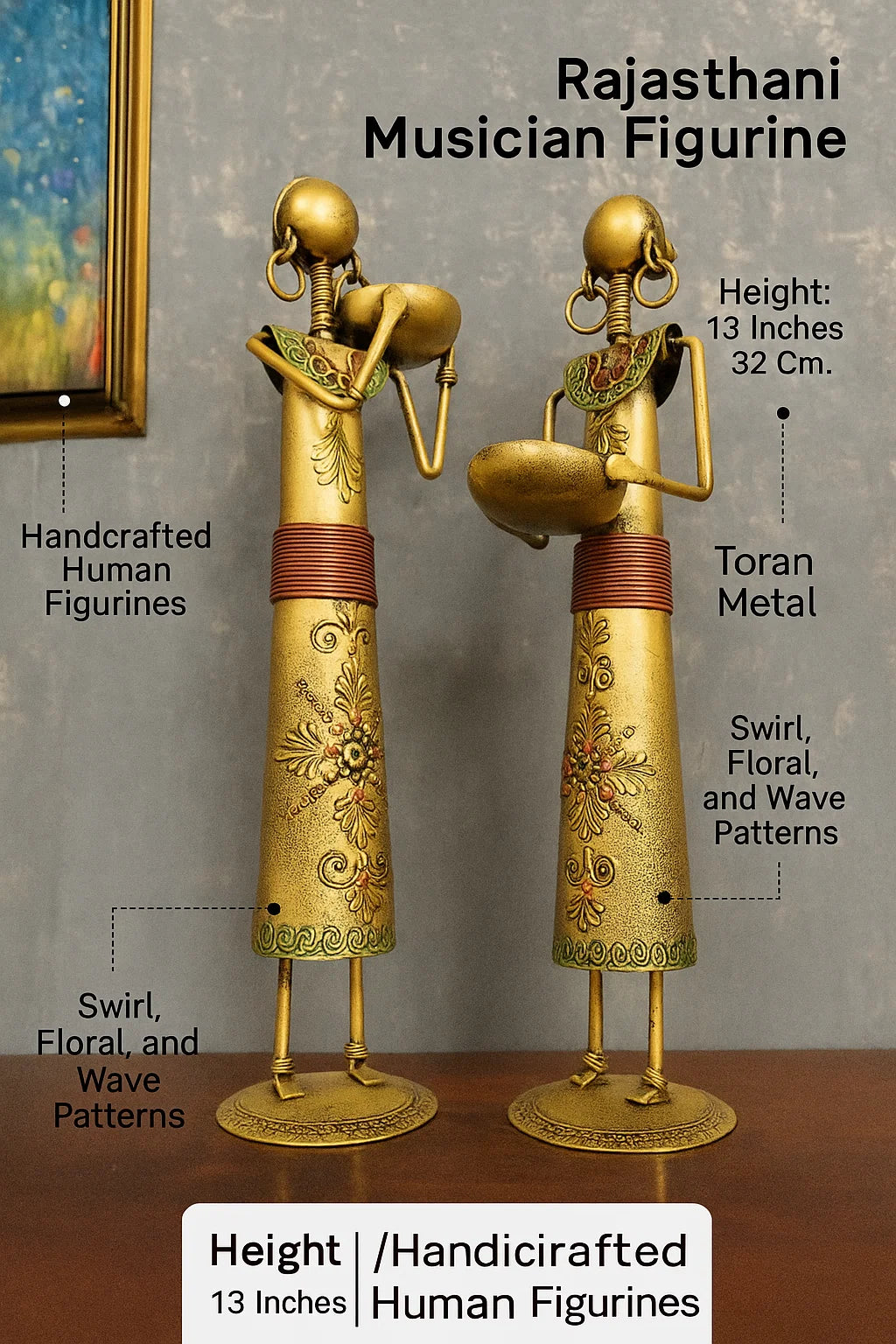 Metal Wrought Iron Tribal Lady showpieces Ladies Doll Figurine Statue Decorative Items