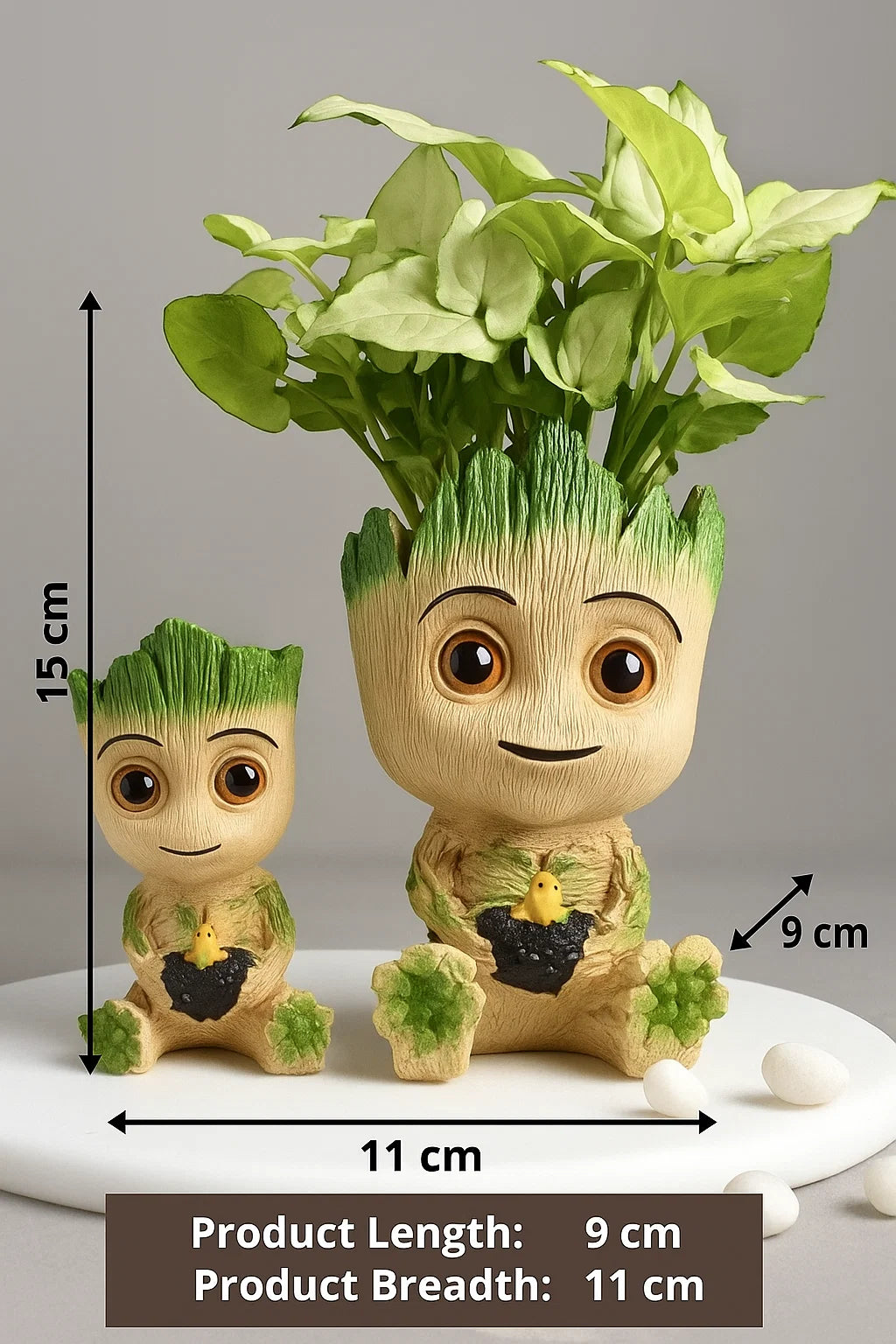 Groot Planter Pot Combo (1 Big & 1 Small) For Gardening, Miniature Gardening,