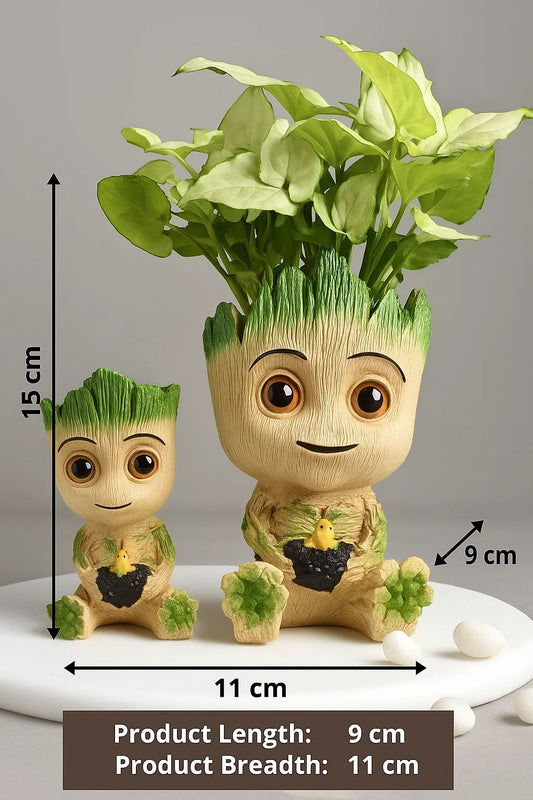Groot Planter Pot Combo (1 Big & 1 Small) For Gardening, Miniature Gardening,