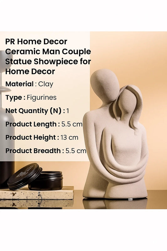 Ceramic Man Couple Statue Showpiece for Home Decor